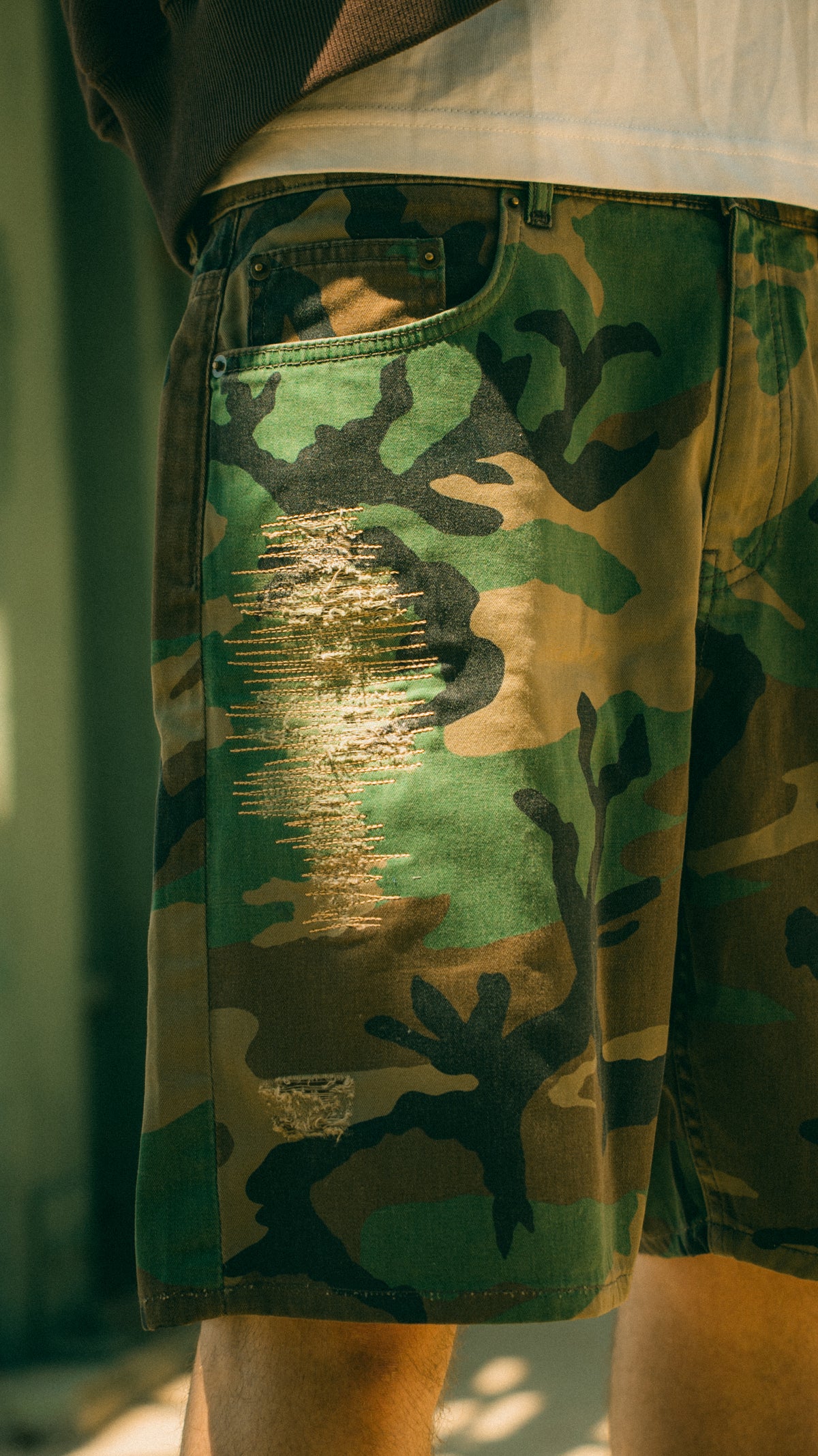 Silent Riot Battleworn Camo Shorts